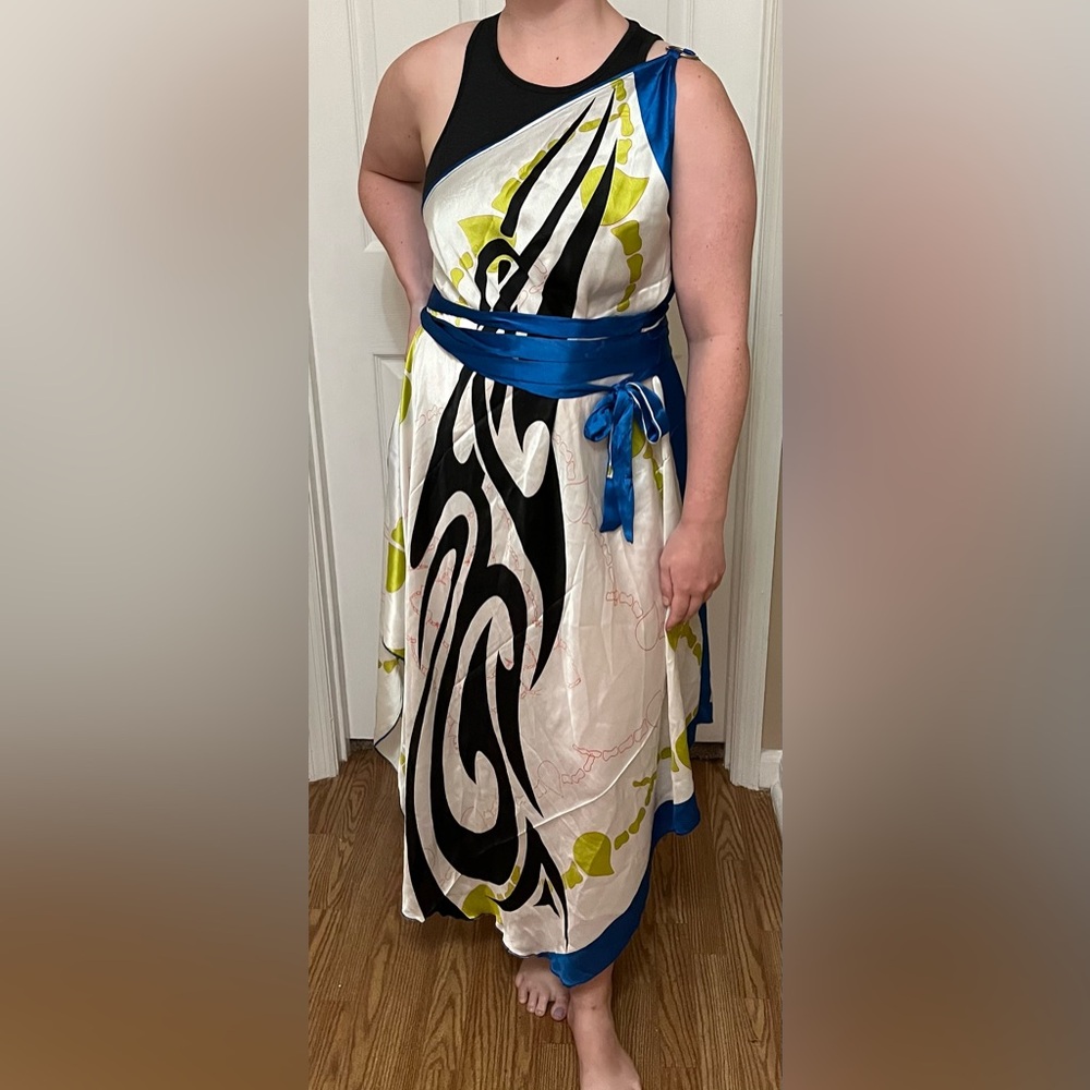 Elan  one shoulder scarf dress
